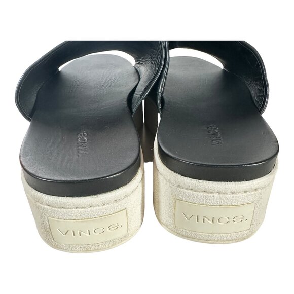 Vince Walford Platform Slide Black Sandals Size 11 Slip On - Picture 7 of 8
